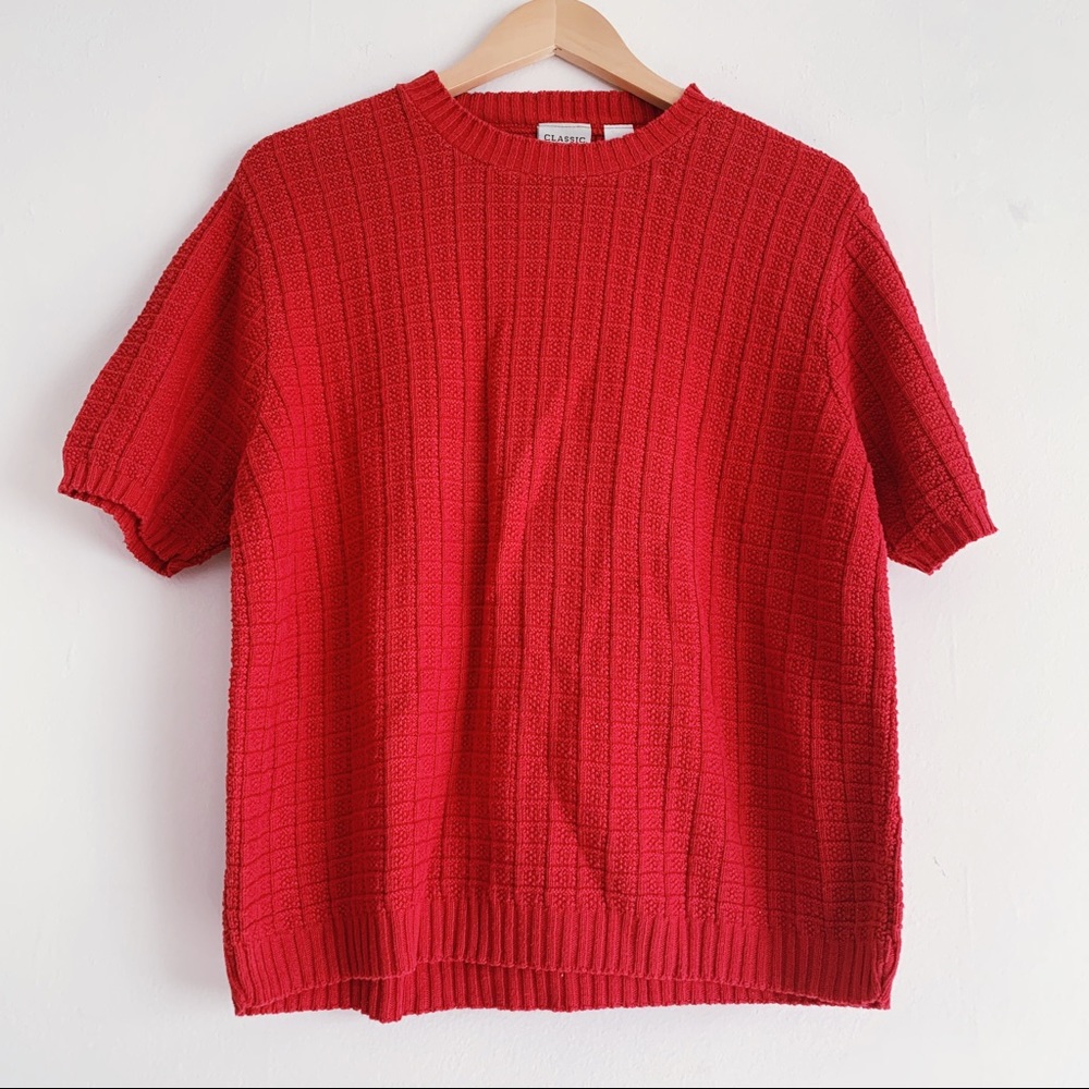 Vintage Classic Elements Red Knit Sweater